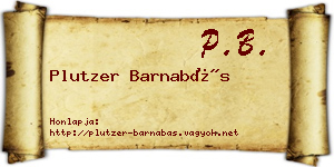 Plutzer Barnabás névjegykártya